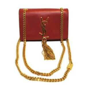 SAINT LAURENT YSL Kate Monogram Chain Shoulder Bag Red